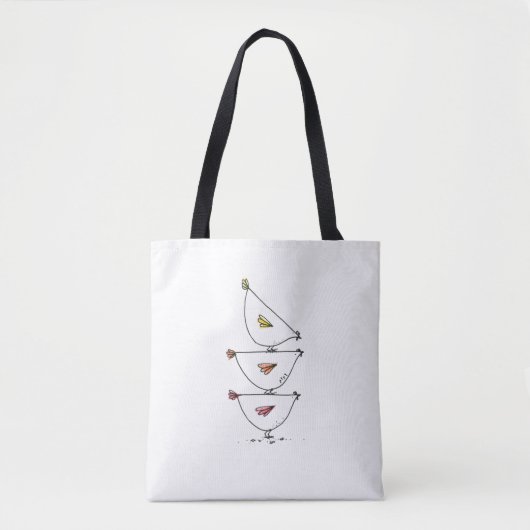 Gestapelde kippen tote bag (Voorkant)