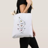 Gestapelde kippen tote bag (Dichtbij)