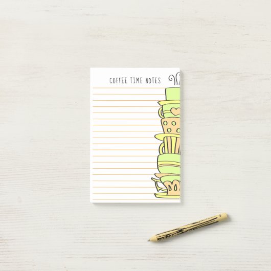 Gestapelde, kleurrijke Fancy katalysatoren Sjabloo Post-it® Notes (Op bureau)