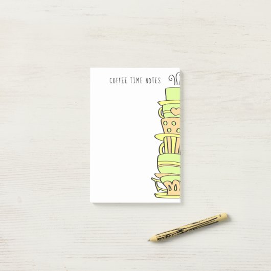 Gestapelde, kleurrijke Fancy katalysatoren Sjabloo Post-it® Notes (Op bureau)