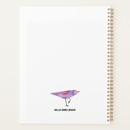 Gestapelde kleurrijke vogels planner (Achterkant)
