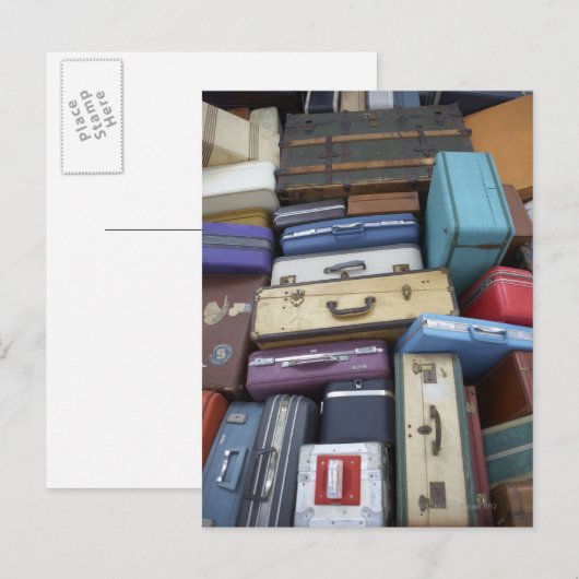 Gestapelde koffertjes briefkaart (Voorkant / Achterkant)