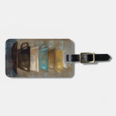 Gestapelde koffiekopjes bagagelabel (Voorkant horizontaal)