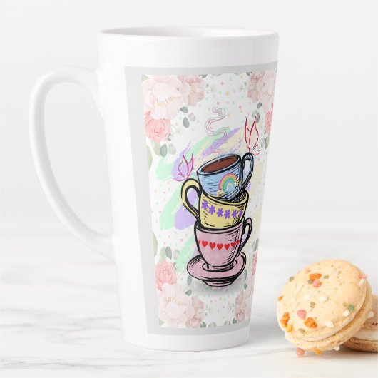 Gestapelde koffiekopjes | Tall Latte Mok (In situ)