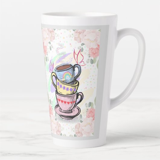 Gestapelde koffiekopjes | Tall Latte Mok (Rechts)