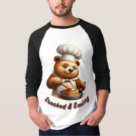 Gestapelde & lachende chef-kok Beer koken pannenko T-shirt