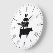 Gestapelde landbouwdieren grote klok (Hoek)