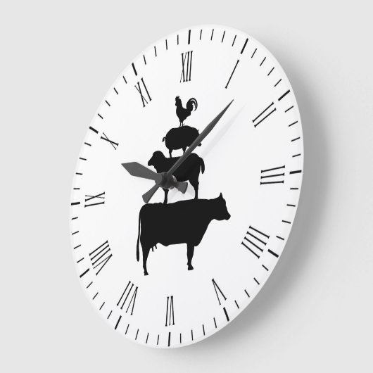 Gestapelde landbouwdieren grote klok (Hoek)