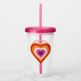 Gestapelde Lesbische Hart Acryl Tumbler Drinkbeker