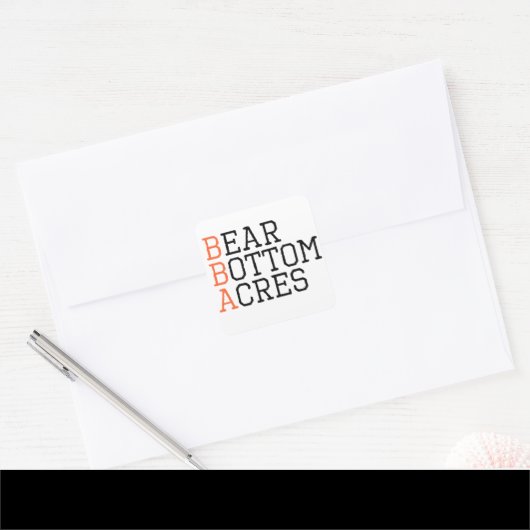 Gestapelde Logo Vierkante Sticker (Envelop)