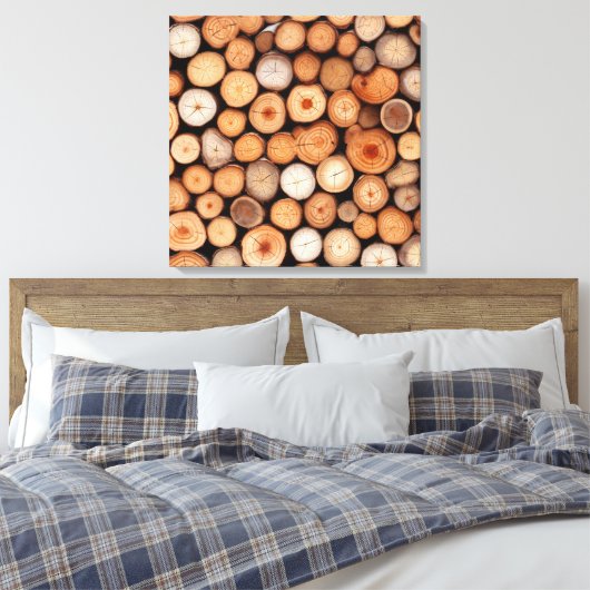 Gestapelde logs Canvas Art (Insitu (Slaapkamer))