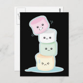 Gestapelde Marshmallows Briefkaart (Voorkant / Achterkant)