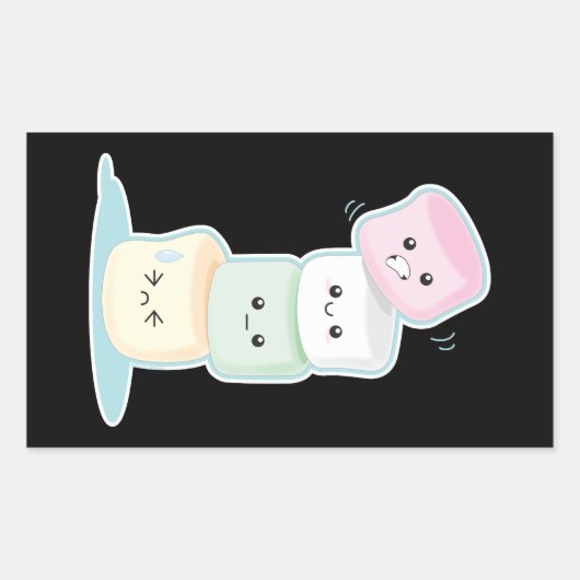 Gestapelde Marshmallows Rechthoekige Sticker (Voorkant)