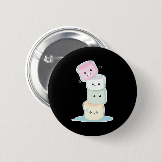 Gestapelde Marshmallows Ronde Button 5,7 Cm (Voorkant /achterkant)