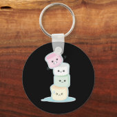 Gestapelde Marshmallows Sleutelhanger (Voorkant)