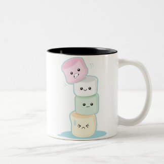 Gestapelde Marshmallows Tweekleurige Koffiemok