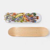 Gestapelde meerkleurige kikkers Skateboard (Horizontaal)