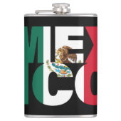 Gestapelde Mexicaanse Vlag Woord Kunst Heupfles (Voorkant)