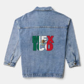 Gestapelde Mexicaanse vlag Word Art Denim Jacket (Achterkant)