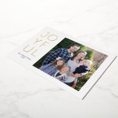 Gestapelde Modern Joyful Kerstfoto Folie Feestdagenkaart (Gedraaid)