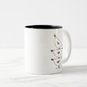 Gestapelde Mok van tweetone koffie voor kippen (Voorkant rechts)