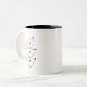 Gestapelde Mok van tweetone koffie voor kippen (Voorkant links)