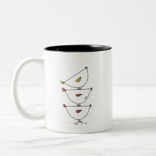 Gestapelde Mok van tweetone koffie voor kippen