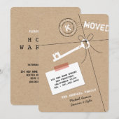 Gestapelde monogram pakket & Key House Warming Par Kaart (Voorkant / Achterkant)