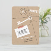 Gestapelde monogram pakket & Key House Warming Par Kaart (Staand voorkant)