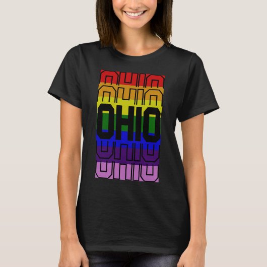 Gestapelde Ohio Gay Pride T-shirt (Voorkant)