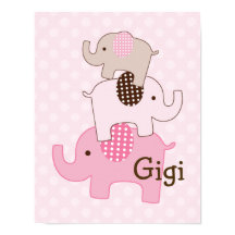 Gestapelde Olifant met Polka Dots Art Print