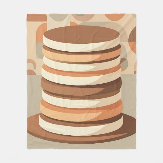 Gestapelde Pannenkoeken Retro Fleece Deken (Voorkant)