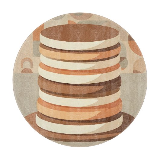 Gestapelde Pannenkoeken Retro Snijplank (Voorkant)