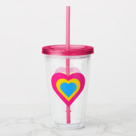 Gestapelde panseksuele hart acryl tumbler drinkbeker