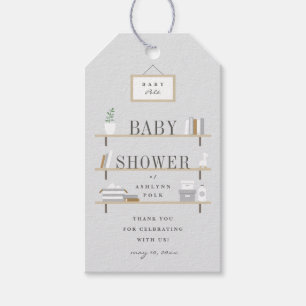 Gestapelde Planken baby shower bedankje favor tag, Cadeaulabel