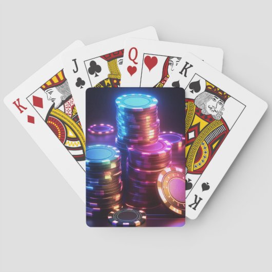 Gestapelde poker chips speelkaarten (Achterkant)