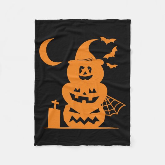 Gestapelde pomkins Halloween Fleece Deken (Voorkant)