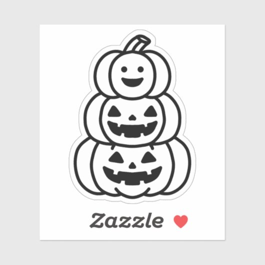 Gestapelde pompoendoodle sticker (Vel)