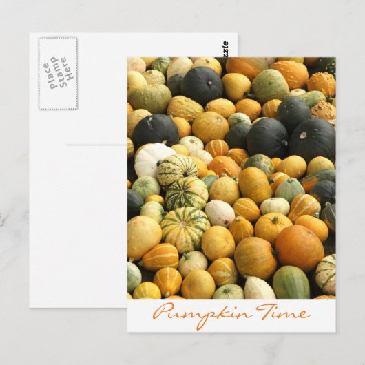 Gestapelde pompoenen briefkaart (Voorkant / Achterkant)