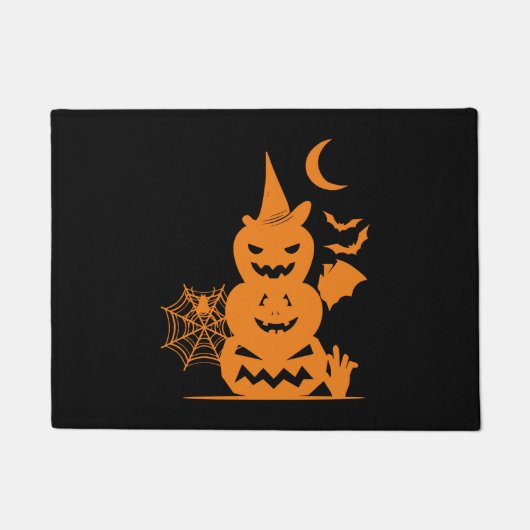 Gestapelde Pompoenen Halloween Deurmat (Voorkant)