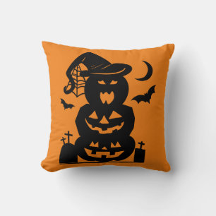 Gestapelde pompoenen Halloween Reversible Kussen