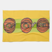 Gestapelde pompoenen keukenhanddoek BOO (Horizontaal)