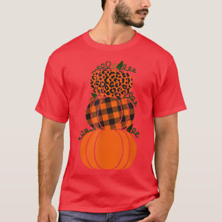 Gestapelde pompoenen luipaard printplaat Herfst au T-shirt