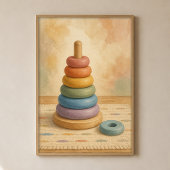 Gestapelde Regenboog Ringen Gouache Boho Kunst Pos Poster