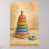Gestapelde Regenboog Ringen Gouache Boho Kunst Pos Poster (Voorkant)