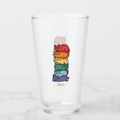 Gestapelde regenboogkatten - LGBTQ Pride Celebrati Glas (Voorkant)
