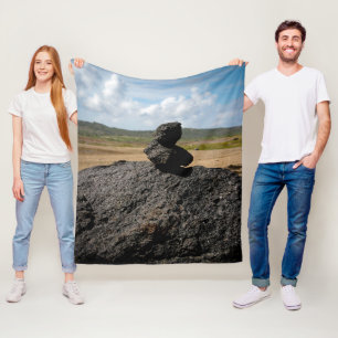 Gestapelde Rocks Fleece Deken
