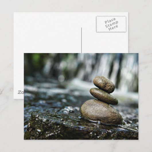 Gestapelde Rocks met waterval Briefkaart (Voorkant / Achterkant)