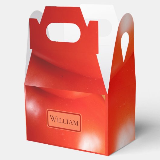 Gestapelde rode tomaten bedankdoosjes (Geopend)