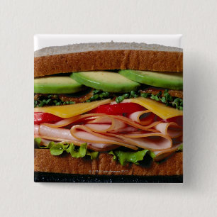 Gestapelde sandwich vierkante button 5,1 cm